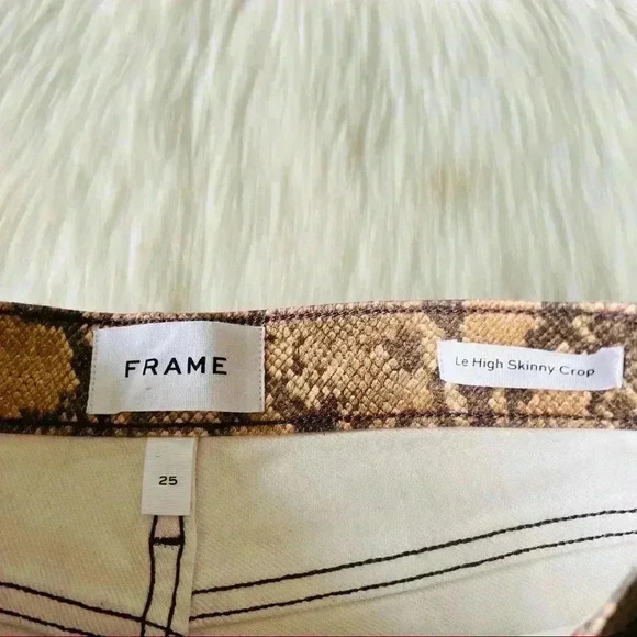 Frame Le High Skinny Crop Snake Jeans Sz 25 - Picture 11 of 13